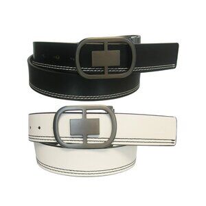 Ogio Two Stitch Reversible Golf Belt Black White Adjustable Buckle ONE BELT